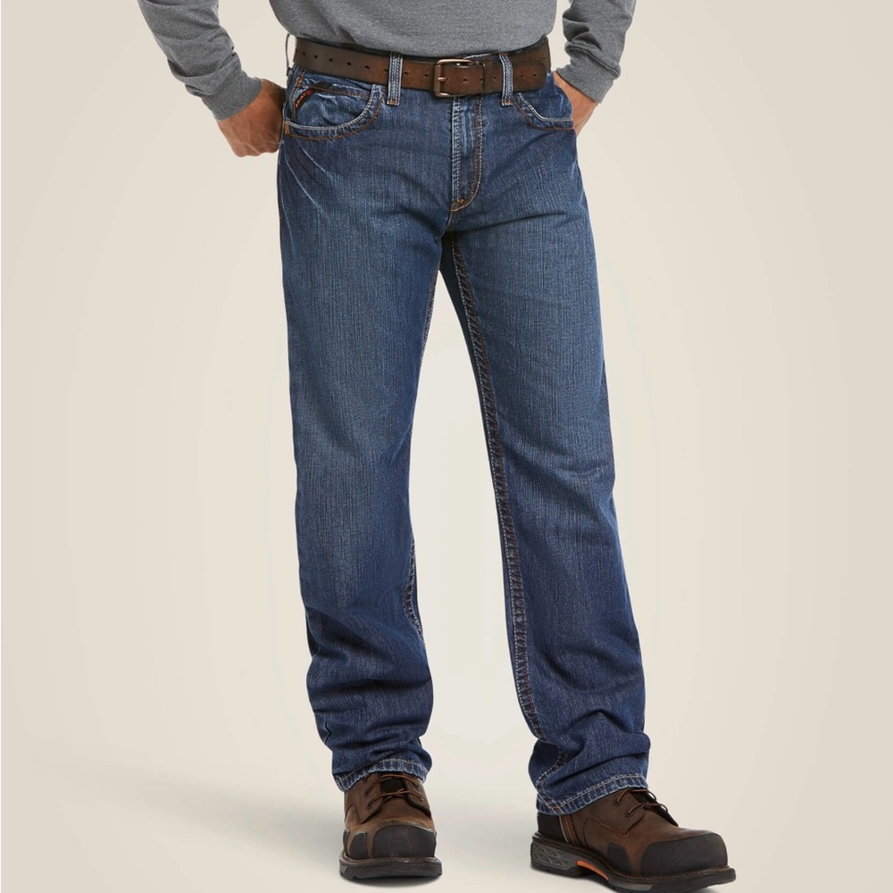 ARIAT FLAME RESISTANT M3 Loose Straight Leg Blue Denim Jeans Men’s 40X30